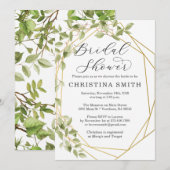 Greenery Geometric Bridal Shower Invitations Kaart (Voorkant / Achterkant)