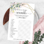 Greenery Geometric Bridal Word Scramble Game Flyer<br><div class="desc">Greenery Geometric Bridal Word Scramble Game Flyer</div>