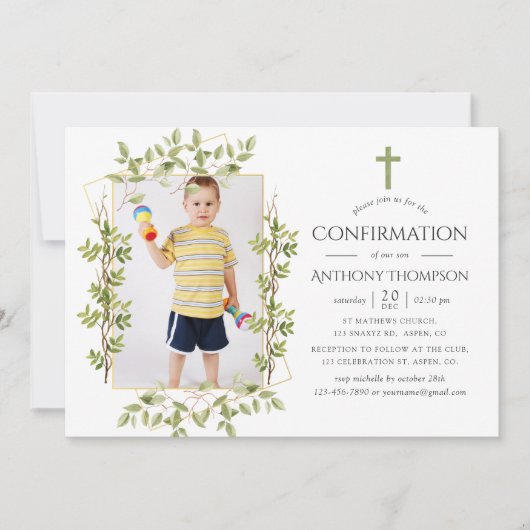 Greenery Geometric Confirmation Kaart (Voorkant)