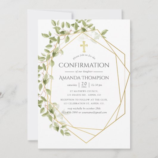 Greenery Geometric Confirmation Kaart (Voorkant)