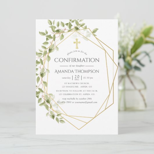 Greenery Geometric Confirmation Kaart (Staand voorkant)