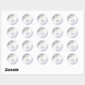 Greenery Geometric Dusty Blue Vrijgezellenfeest Ronde Sticker (Vel)