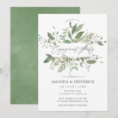 Greenery Geometric Engagement Party Kaart (Voorkant / Achterkant)