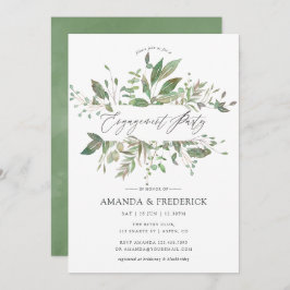 Greenery Geometric Engagement Party Kaart