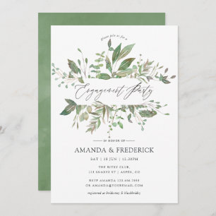 Greenery Geometric Engagement Party Kaart