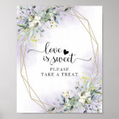 Greenery Geometric Eucalyptus Love is Sweet Sign Poster (Voorkant)