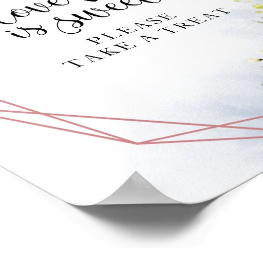 Greenery Geometric Eucalyptus Love is Sweet Sign Poster (Hoek)