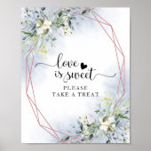 Greenery Geometric Eucalyptus Love is Sweet Sign Poster (Voorkant)