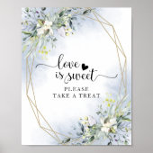 Greenery Geometric Eucalyptus Love is Sweet Sign Poster (Voorkant)