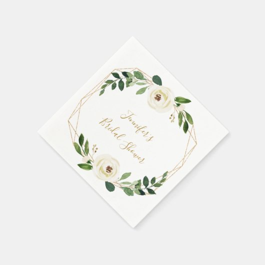 Greenery Geometric Floral Vrijgezellenfeest Servet (Hoek)