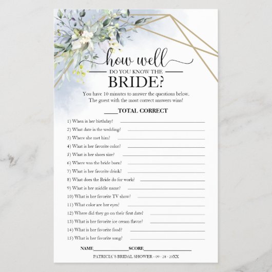 Greenery Geometric hoe goed ken je de bride? Flyer (Voorkant)