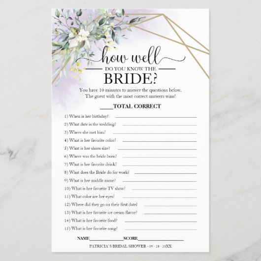 Greenery Geometric hoe goed ken je de bride? Flyer (Voorkant)