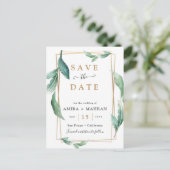 Greenery Geometric Lijst sparen het Briefkaart van (Staand voorkant)