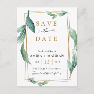 Greenery Geometric Lijst sparen het Briefkaart van