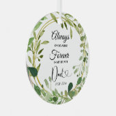 Greenery Geometric Loving Memorial of Father Metalen Ornament (Voorkant Rechts)