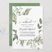 Greenery Geometric Online Virtual Wedding Kaart (Voorkant / Achterkant)