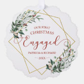 Greenery Geometric Ons eerste kerstfeest Ornament Kaart (Voorkant)