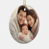 Greenery Geometric, onze eerste verloofde kerstkaa Keramisch Ornament (Rechts)