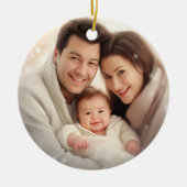 Greenery Geometric, onze eerste verloofde kerstkaa Keramisch Ornament (Voorkant)