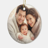 Greenery Geometric, onze eerste verloofde kerstkaa Keramisch Ornament (Links)