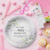 Greenery Geometric Paars Lavender Vrijgezellenfees Papieren Bordje (Feest)