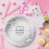 Greenery Geometric Paars Lavender Vrijgezellenfees Papieren Bordje (Feest)