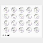 Greenery Geometric Paars Lavender Vrijgezellenfees Ronde Sticker (Vel)
