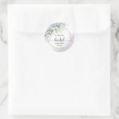 Greenery Geometric Paars Lavender Vrijgezellenfees Ronde Sticker (Tas)