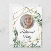 Greenery Geometric Retirement Party Invitation Kaart (Achterkant)