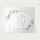 Greenery Geometric Rustic Vrijgezellenfeest Foto Wandkleed (Voorkant (horizontaal))