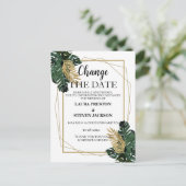 Greenery geometric verander de datum briefkaart (Staand voorkant)