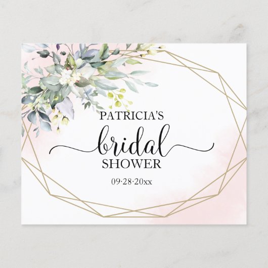 Greenery Geometric Vrijgezellenfeest Advice Cards (Achterkant)