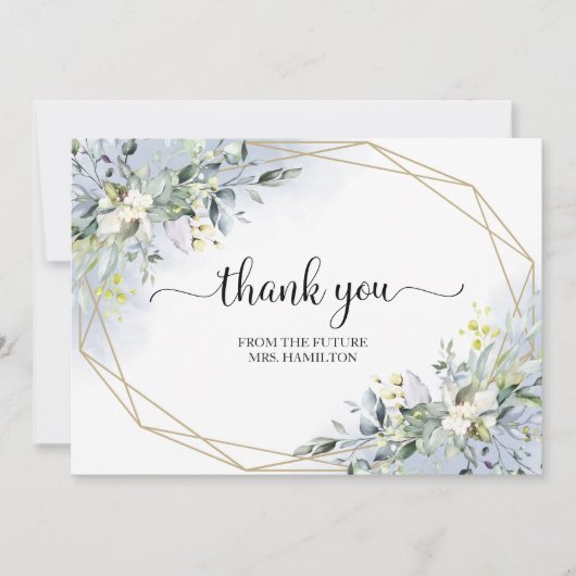 Greenery Geometric Vrijgezellenfeest Dank u Postca (Voorkant)