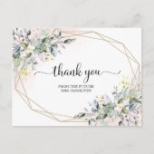 Greenery Geometric Vrijgezellenfeest Dank u Postca Briefkaart (Voorkant)