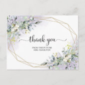 Greenery Geometric Vrijgezellenfeest Dank u Postca Briefkaart (Voorkant)