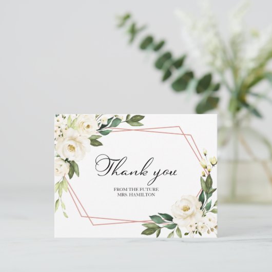 Greenery Geometric Vrijgezellenfeest Dank u Postca Briefkaart (Staand voorkant)