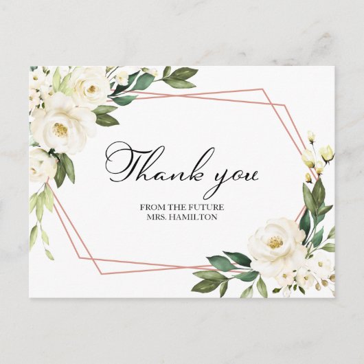 Greenery Geometric Vrijgezellenfeest Dank u Postca Briefkaart (Voorkant)