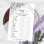 Greenery Geometric Vrijgezellenfeest Emoji Piction Flyer<br><div class="desc">OPMERKING: de antwoordsleutel is niet inbegrepen. Neem na aankoop contact met mij op om een afdrukbaar PDF-bestand met de antwoorden te krijgen.</div>