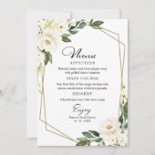 Greenery Geometric Vrijgezellenfeest Menu voor Bor Kaart (Voorkant)