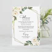 Greenery Geometric Vrijgezellenfeest Menu voor Bor Kaart (Staand voorkant)