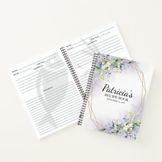 Greenery Geometric Vrijgezellenfeest Recipe Book Notitieboek (Binnen)