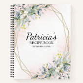 Greenery Geometric Vrijgezellenfeest Recipe Book Notitieboek (Voorkant)