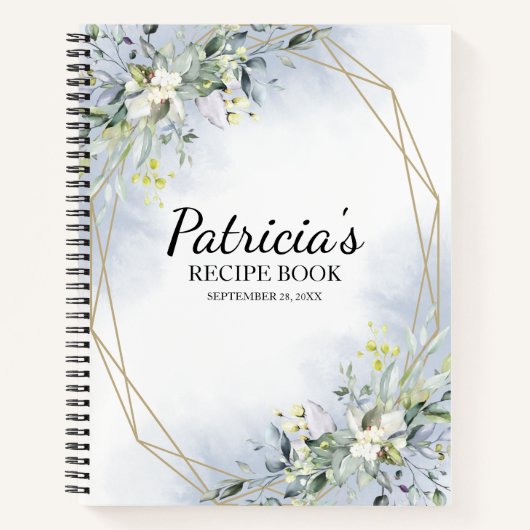 Greenery Geometric Vrijgezellenfeest Recipe Book Notitieboek (Voorkant)