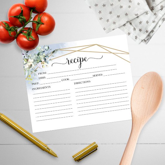 Greenery Geometric Vrijgezellenfeest Recipe Kaarte