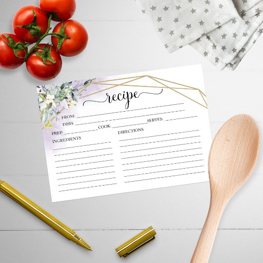 Greenery Geometric Vrijgezellenfeest Recipe Kaarte