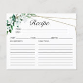 Greenery Geometric Vrijgezellenfeest Recipe Kaarte (Voorkant)