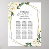 Greenery Geometric Vrijgezellenfeest Seating Chart Poster (Voorkant)