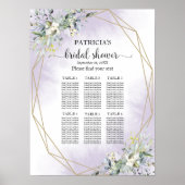 Greenery Geometric Vrijgezellenfeest Seating Chart Poster (Voorkant)