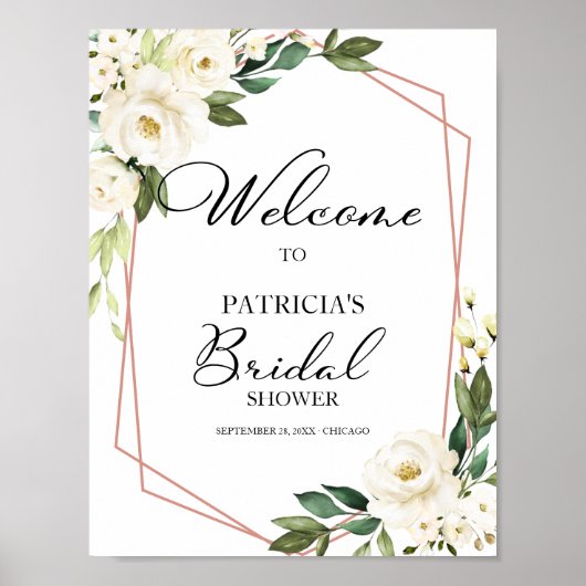 Greenery Geometric Vrijgezellenfeest Welcome Poste Poster (Voorkant)