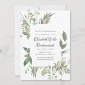Greenery Geometric Wedding Bridesmaids Luncheon Kaart (Voorkant)